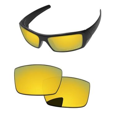 Imagem de PapaViva Lentes de reposição para óculos de sol Oakley Gascan OO9014 60 mm, Ouro 24K, Gascan