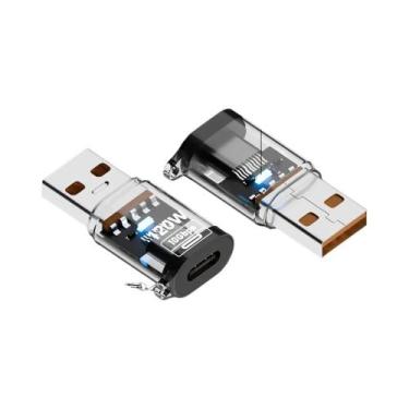 Imagem de Adaptador OTG USB Tipo C Para USB a 120W, Conector De Carregamento Ráp