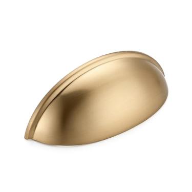 Imagem de JOY DECOR Pacote com 20 puxadores de gaveta de taça de bronze champanhe de 7,6 cm, puxadores de armário de cozinha, orifício central de 76 mm (3 polegadas)