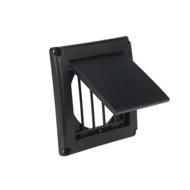 Imagem de EverSafe ESDEV4PBLNC Capa de secadora de 10 cm para saída de capô de ventilação de parede externa, grade de fluxo de ar automática, montagem embutida, acúmulo anti-fiapos, proteção da vida selvagem