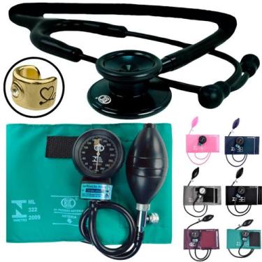 Imagem de Aparelho Pressão Esfigmomanômetro Estetoscopio Duplo Bic, Verde