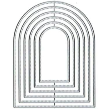 Imagem de Matrizes de corte de metal com bordas arqueadas sobrepostas para kit de confecção de cartões, papel em relevo, recortes, máquina de álbuns, estênceis de armazenamento, suprimentos, álbuns de recortes