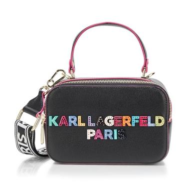 Imagem de Karl Lagerfeld Paris Simone Crossbody, logotipo preto/cravejado