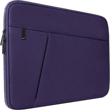Imagem de Capa para laptop BOOEUDI 15,6" com bolso frontal roxa