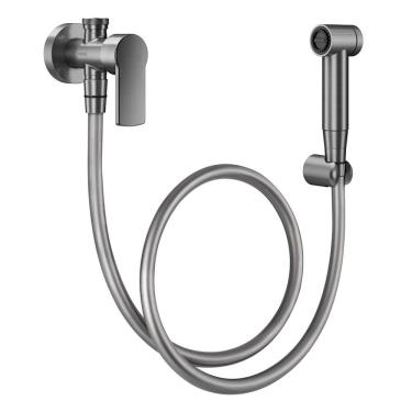 Imagem de Ducha Higiênica Docol Argon 90008488070 com Registro e Derivação Grafite Escovado