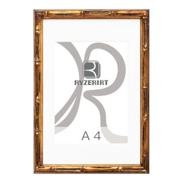 Imagem de RYZERIRT Moldura A4 de madeira, exiba imagens de 15 cm x 20 cm com tapete ou A4 sem tapete, molduras de pôster de bambu marrom, moldura para pendurar na parede 01