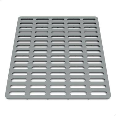 Imagem de Tapete de pia de silicone VELOVYO protetor de pia de cozinha (cinza, pequeno)