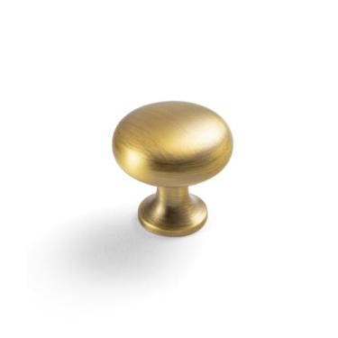 Imagem de Goo-Ki Puxador ampliado para gabinete de liga de zinco de latão escovado e bronze - furo único central acessível, acessórios de puxar de armário de luxo para quarto, cozinha, pacote com 6