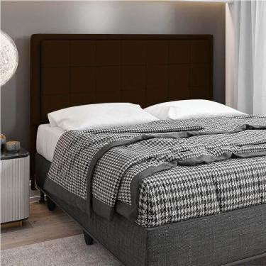 Imagem de Cabeceira Casal Cama Box 140cm para Quarto Onix Suede Marrom M11 - D'R