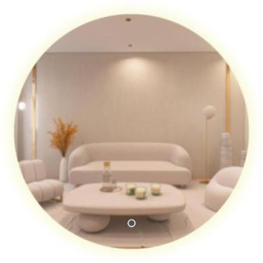 Imagem de Espelho Redondo Emoldurado Led Touch Luxo 80cm Mr-bh005 Alira Home