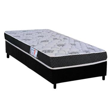 Imagem de Conjunto Box Solteiro: Colchão Espuma Orthoflex D20 Comfortpedic + Base Crc Suede Black(78x188)