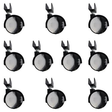 Imagem de Kit 10 Rodízios Para Móveis Com Chapa U Sem Trava