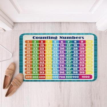 Imagem de Feelyou Números alfabeto tapetes de banheiro tapetes de banho educativos aprendizagem tapetes de banho para banheira para crianças meninos meninas números tapetes de banho para banheiro tempo de aprendizagem accossorias de banheiro 16" x 24"