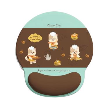 Imagem de Mouse pad de suporte de pulso Cute Puppy Cake Shop Design