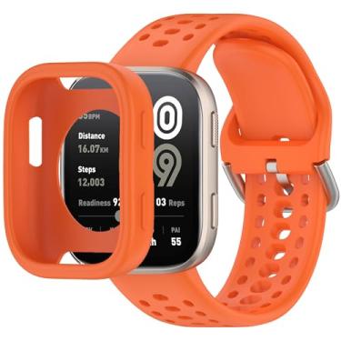 Imagem de QHBAMD Pulseira de silicone para relógio Amazfit Bip 6 A2435 – capa de TPU macio, respirável, impermeável, com fecho seguro, para academia, corrida o dia todo