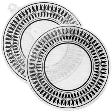 Imagem de Conjunto de 2 tapetes redondos de silicone para fogões de indução, resistentes ao calor, antiderrapantes, reutilizáveis, fáceis de limpar com orifício para pendurar