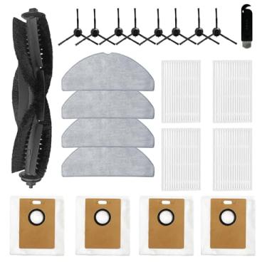 Imagem de Kit de acessórios de substituição de aspirador de pó de robô, para Tapo RV30 Max/RV30 Max Plus/RV20 Max/RV20 Max Plus, inclui 1 escova de rolo, 8 escovas laterais, 4 filtros HEPA, 4 esfregões, 3 sacos