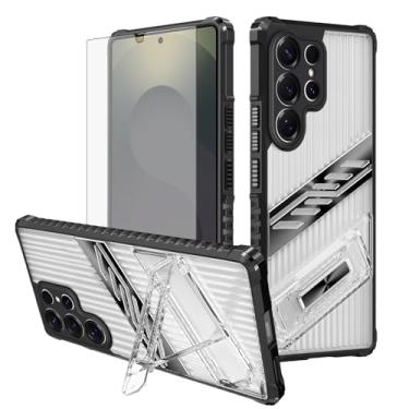 Imagem de Asuwish Capa de celular para Samsung Galaxy S24 Ultra 5G com protetor de tela de vidro temperado e suporte rígido híbrido resistente à prova de choque acessórios S24Ultra 24S S 24 24Ultra feminino