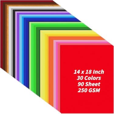 Imagem de UZLU 100 folhas de papel cartolina azul a granel 21 x 28 centímetros, 5 cores sortidas cartão de papel cartolina 29,5 kg/180 g/m² para artesanato faça você mesmo, scrapbook, decoração, cartão, arte