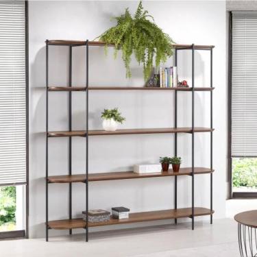Imagem de Estante Lógica 1,80 cm com 5 Prateleiras - Preto/Pinhão - ID Madeiras,