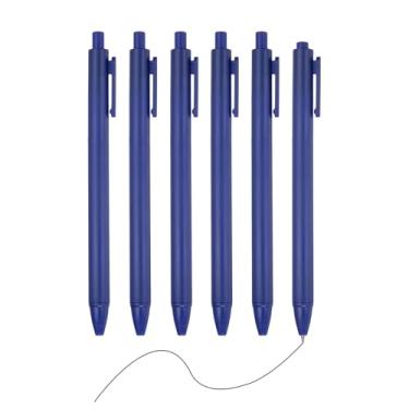 Imagem de PATIKIL Pacote com 6 canetas retráteis de 0,5 mm, canetas esferográficas retráteis, ponta fina, escrita suave, fofa, para escritório, casa, caderno, diário, azul escuro