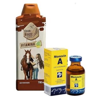 Imagem de Shampoo Good Horse E Monovin A Crescer Crina Cavalo Cabelo Kit