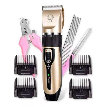 Imagem de Kit Máquina Tosa Pets Cachorro Tosar Cães Gatos Profissional - Relet