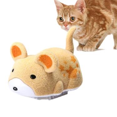 Imagem de Brinquedo elétrico para gatos e ratos, brinquedo eletrônico para gatos em movimento | Simulação de pelúcia brinquedo de gato provocador estridente,Brinquedo de gato multifuncional para gatos grandes,