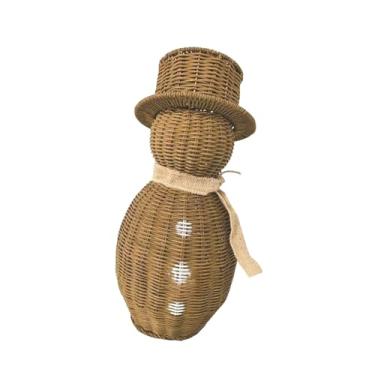 Imagem de oshhni Escultura de boneco de neve para decoração de Natal, peça festiva colecionável e criativa para mesa, quarto, escritório ou prateleira, 20cm X 20cm X 43cm