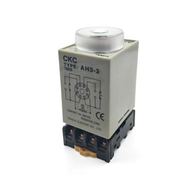 Imagem de AH3-3 Power ON Temporizador de atraso 0-6 minutos 8 pinos alojamento Relé de tempo DC 12V w base