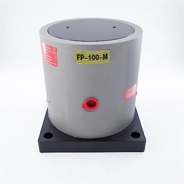 Imagem de UHFILYQBA Vibrador pneumático de pistão FP-100-M com placa de flange oscilador martelo pneumático alimentador de liga de alumínio oscilação 1 peça