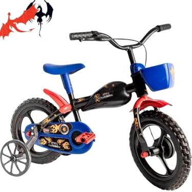 Imagem de Bicicleta Infantil Aro 12 com Rodinhas Masculina Moto Bike