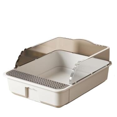 Imagem de Bandeja SanitáRia Fechada Grande Para Gatos — Bacia HigiéNica Tipo Banheira(Cor creme - A)