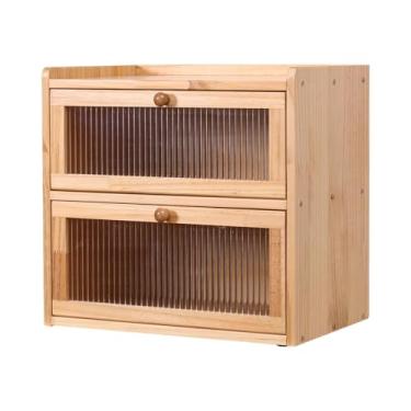 Imagem de KiBcsLic para de Cozinha, Prateleira de Despensa Elegante, Camada Dupla, Presente Exclusivo, Recipiente de Armazenamento Rústico.