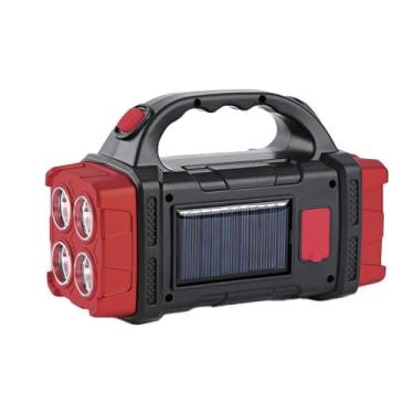 Imagem de Lanterna LED Potente Recarregável USB Solar(Vermelho,3 UNI)