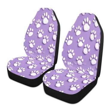 Imagem de Blueangle 2 peças de capas de assento de carro com estampas de patas fofas, almofadas protetoras respiráveis para assentos dianteiros de carro, ajuste universal para SUV Sedan Truck Van (858)