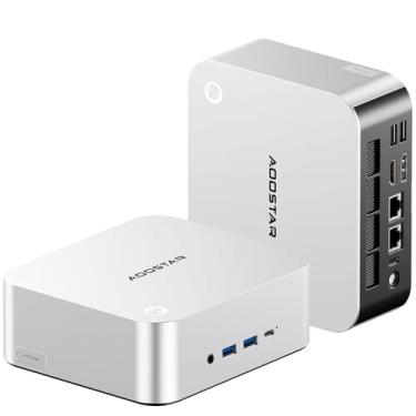 Imagem de AOOSTAR Mini PC MACO AMD R7 H255 (8C/16T, até 4,9 GHz), sem RAM/SSD/OS Mini PC para jogos com OCULINK/ 2 x USB4/HD2.1/1 xDP 1.4, 2 LAN de 2,5 G, 2 compartimentos M.2