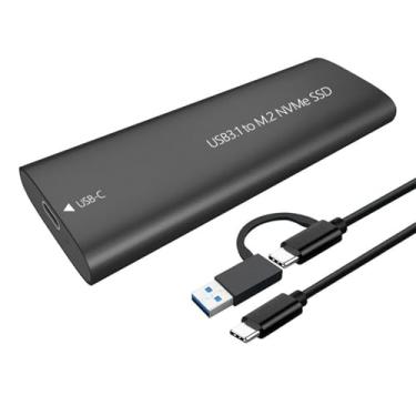 Imagem de Gabinete M.2 NVMe, USB 3.1 GEN1 5Gbps sem ferramentas, M.2 NVMe. para adaptador USB, gabinete SSD para Nvme PCIe M-Key, alumínio, preto