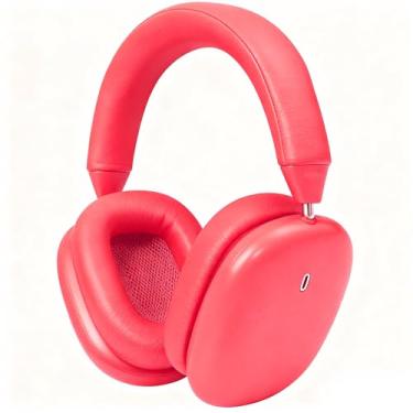 Imagem de Anjetsun ANC Wireless Over Ear Headphones with Mic & Touch Control,Stylish Metal Design,80H Playtime, Detachable Magnetic Ear Pads,Noise Cancelling Over the Head Headphones for Work(Cherrystone Red)
