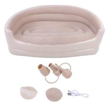 Imagem de Generic Sofá Inflável Duplo, Espreguiçadeira Portátil Dobrável Com Inflação Automática Reunindo sofá Inflável, Bateria Embutida, para Sala de Estar de Acampamento Ao Ar Livre Interna