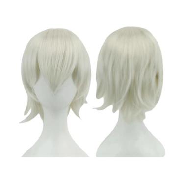 Imagem de Peruca Curta Unissex De 12 Polegadas Em Rosa, Loiro E Laranja Com Fran