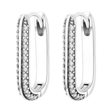 Imagem de Brinco de argola de prata 925 para mulheres pendientes lua sol brincos