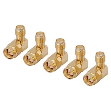 Imagem de FTVOGUE Conector SMA 5 Peças Conversor de ângulo Reto de 90 Graus Adaptador RF SMA para Fêmea para Cabo RF ou Linha Microstrip, Largura de Banda, Confiabilidade, Ampla Aplicação