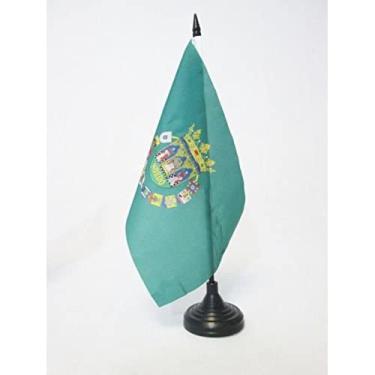 Imagem de Bandeira de mesa Província de Soria 12 cm x 20.3 cm - Bandeira de mesa Soria 21 x 14 cm - Bastão e base de plástico preto - AZ FLAG