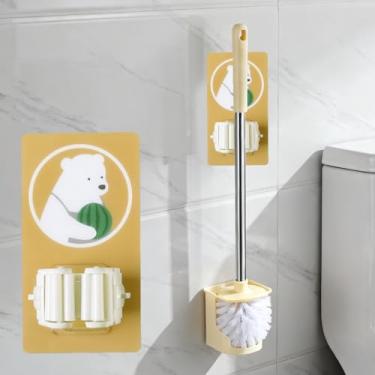 Imagem de Suporte de vassoura de parede criativo autoadesivo para casa - 1 peça de design de rolo, funciona como suporte de esfregão e armazenamento de cozinha