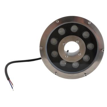 Imagem de QANYEGN Luzes subaquáticas, luzes LED para lago, holofote submersível submersível de aço inoxidável de alto brilho para cachoeira de lago (Branco 9W)