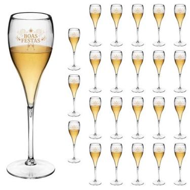 Imagem de Taça Espumante 120ml Boas Festas Brut Acrílico Premium 24pçs - NEOPLAS