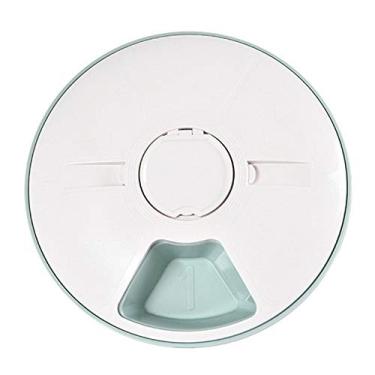Imagem de Aplicador Automático de Comida para Pets 6 Refeições Donut com Timer Programável Display LCD Dispenser Alimento Gato e Cachorro Lembrete Música Controle Porção