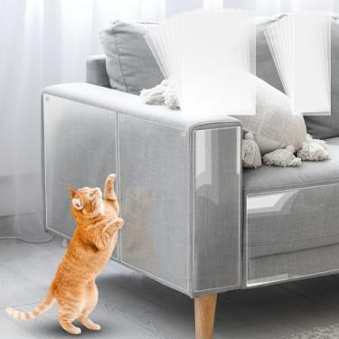 Imagem de Protetor de móveis antiarranhões para gatos – Protetor de sofá adesivo de vinil espesso de um lado para gatos, cães, protetor de canto flexível sob a garra de gatos, fita antiarranhões para gatos, 43