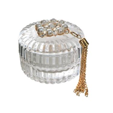 Imagem de Castiçal Em Vidro Com Tampa E Pendente 4,8Cm